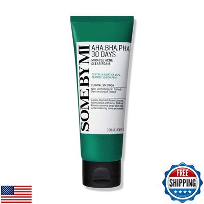 SOME BY MI AHA BHA PHA 30 Days Miracle Acne Clear Foam   3.38oz, 100ml   Sali