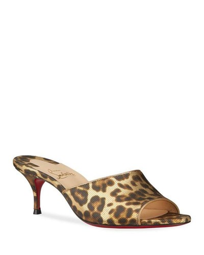 leopard mules heels