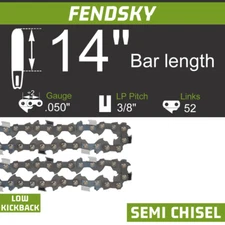 14" Chainsaw chain PORTLAND Harbor Freight 64497 67255 64498 3/8LP-050-52DL S52