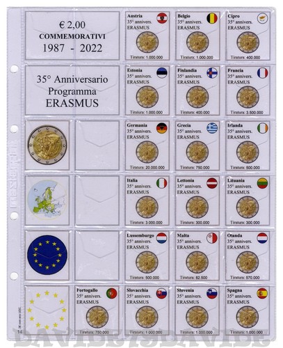 RACCOGLITORE COMPLETO DI CUSTODIA PER TUTTE LE MONETE DA 2 EURO COMMEMORATIVI - Foto 9 di 12