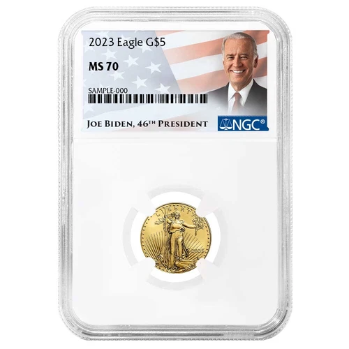 2023 $5 American Gold Eagle 1/10 oz NGC MS70 Biden Label