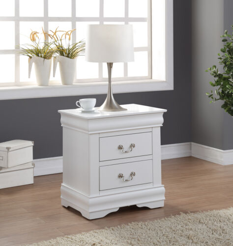 NEW Louis Philippe White Finish Nightstand