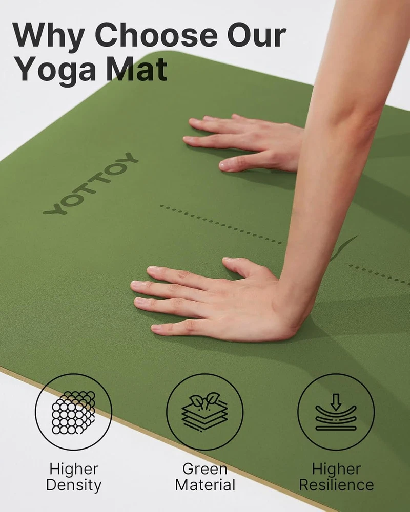 Eco-Friendly Non-Slip Hot Yoga Mat with Anti-Tear Design, Made from Natural Rubber for Enhanced Grip and Durability