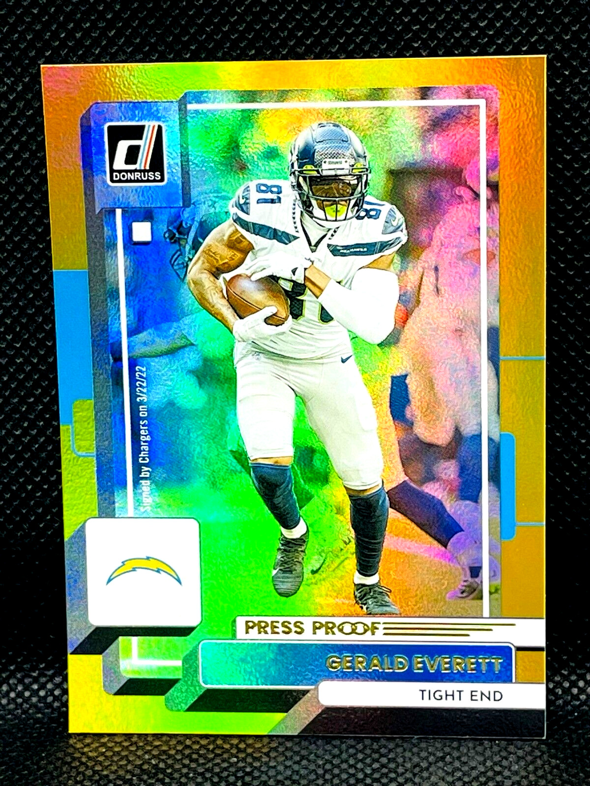 2022 Panini Donruss NFL - GERALD EVERETT #293 - Gold Press Proof - Holo Prizm SP