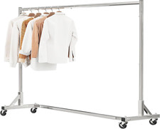 Heavy Duty Chrome Rolling Garment Rack - 600Lb Capacity, 70In Extra Long