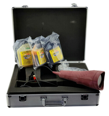 12V LEAK TRACER KIT MIT PIRANHA UV LICHT, TRACER FLÜSSIGKEITEN & SCHUTZBRILLE