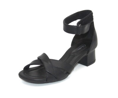 CLARKS Women's Desirae Lily Ankle-Strap Sandals 261-71172 black | eBay