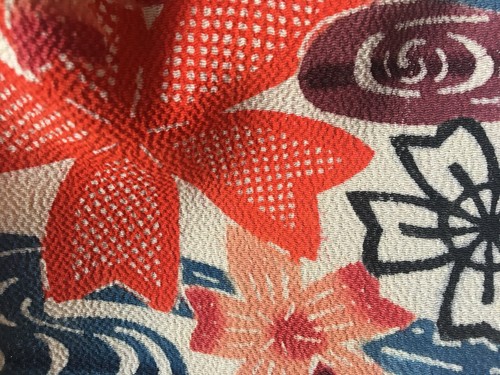 Superbe Obi ceinture de kimono en crèpe de soie peint à la main 5.30 ml - Imagen 8 de 9