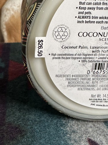 Bath & Body Works UNITY COCONUT SANDALWOOD 3 Wick 14.5 Oz Scented Candle DISCONT - Picture 8 of 8