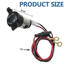 Car Cigarette Socket Lighter Power Plug Outlet w/ 40" Line for Dirt Bike Boat RV