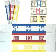 Money Bands Currency Sleeves Straps – Made in USA (Pack of 330) Self-Adhesive As