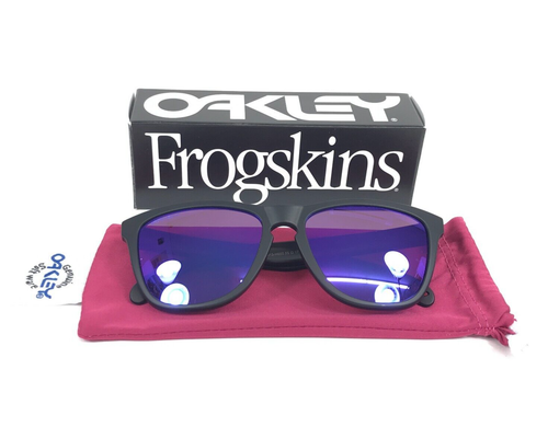 Oakley Sunglasses Frogskins OO9013-H655 Matte Black Frames w Prizm Violet Lenses - Picture 2 of 13