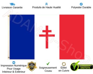 U24 Drapeau Bigouden (France) – 90x150cm, 100% Polyester, UV Résistant, 2 œillets Métalliques, Couture Renforcée