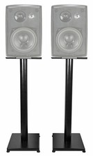 Black 29" Steel Bookshelf Speaker Stands For Dual LU43PB Bookshelf Speakers
