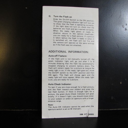 Focal DT-500S Instructions Multi - Dedicated Thyristor Flash Guide Manual O4014 - Picture 2 of 2