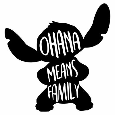 Stitch OHANA - Family Disney Silhouette Vinyl Decals, Glass Decals for in  2023