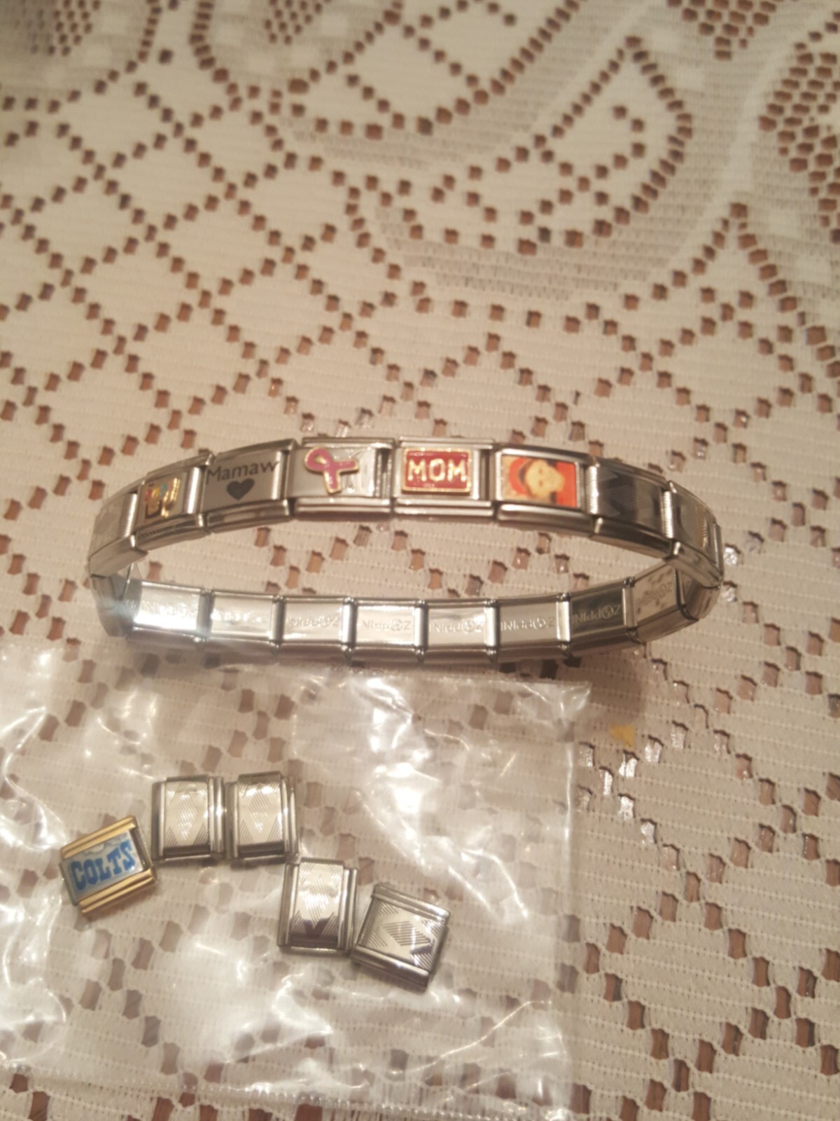 Zoppini Bracelet 24 Links Charm bracelet mom breast cancer Colts | eBay