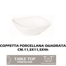 COPPETTA quadra PORCELLANA bianca CM.11,5X4h Ciotola per gelato granita dessert