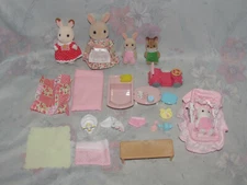 Calico Critters Rabbit Family w/ Chipmunk Jake - Sophie's Love N Care Baby Set