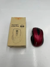 (Lot of 2) Tecknet Cordless Wireless Optical Computer Mouse M003 Red DC3V 2.4GHz