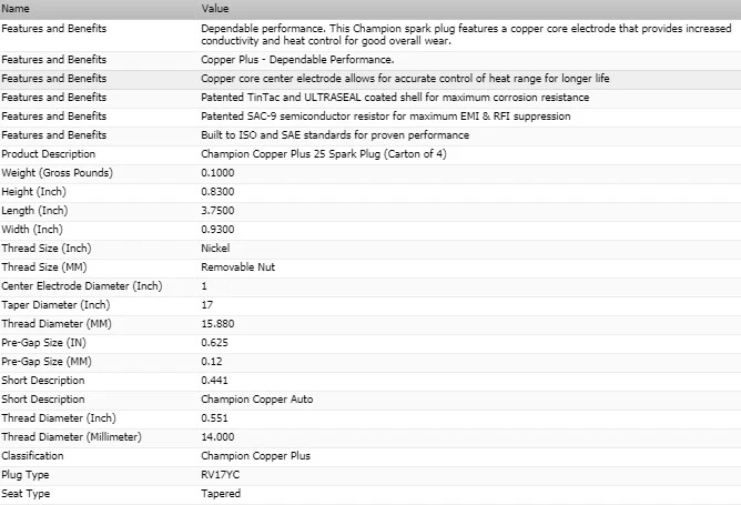 Juego de 8 bujías de cobre Champion nuevas para GMC Sprint V8-5,7 L 1976-1977 Foto 4 de 4