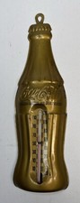 VTG Coca Cola Thermometer - Gold w/Hanger - 7.5" - Made in USA by Robco