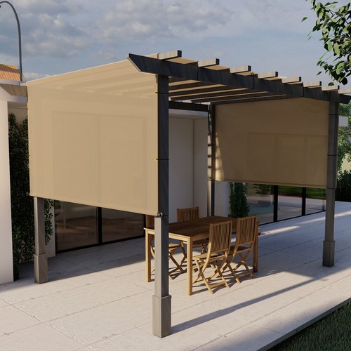 16' Replacement Pergola Shade UV Block Cover Panel w/ Rod Pocket for Yard Garden - Imagen 38 de 55