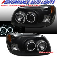 Pair 1pc Style Black Projector Headlights W Halo For 1995-2001 Ford Explorer