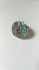 Genuine Natural Abalone Shell Sterling Silver 925 Coin Ring SIZE 7  — photo 7