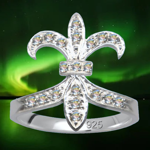 I Bourbonen Lilie I Damenring I Echt 925 Sterling Silber I Kristall Zirkonia I - Picture 1 of 4