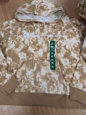 Champion Damen Natural Walnut Tie Dye Pullover Hoodie Gr. XL