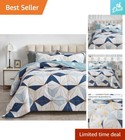 Modern Blue and Navy Geometric Comforter Set - Twin Size - Ultra Soft Microfiber