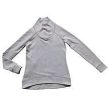 Athleta Women's Mock Neck Pullover Light Grey Sweatshirt Top Size S