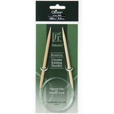 Clover Knitting Pins: Circular: Fixed: Takumi Bamboo: 120cm x 5.50mm 3