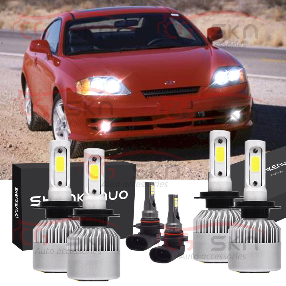 For Hyundai Tiburon 2003-2006 6x Combo H7 & 9006 LED Headlight Fog ...