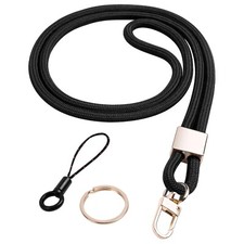 Nylon Schlüsselband Lang mit Karabiner und Drehclip für Schlüssel, ID, Geldbörse