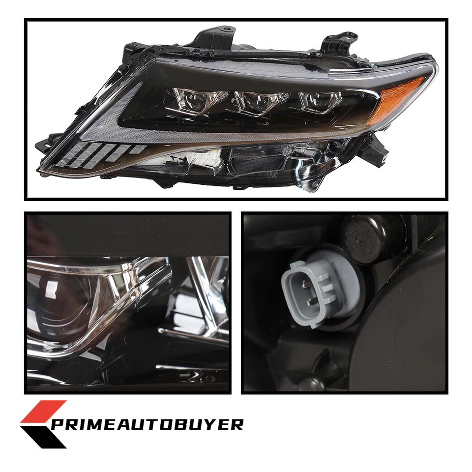 For 2009-2016 Toyota Venza LED Headlights Headlamps Projector W/DRL Black RH+LH Foto 3 de 4