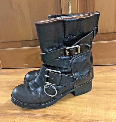 black buckle biker boots