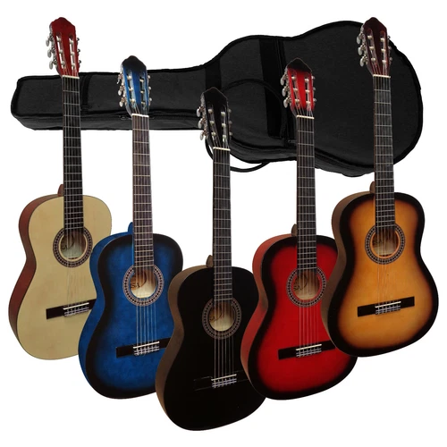 KONZERTGITARRE 4/4 KLASSIK MATT AKUSTIK EINSTEIGER MODELL 39 ZOLL + TASCHE EXTRA