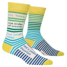 BlueQ One Order Of Woods, Two Large Lakes, And A Jumbo Mountain Men's Crew Sock