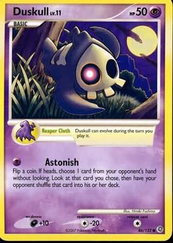 Pokemon Card - Secret Wonders 86/132 - DUSKULL Lv.11 (common) - NM