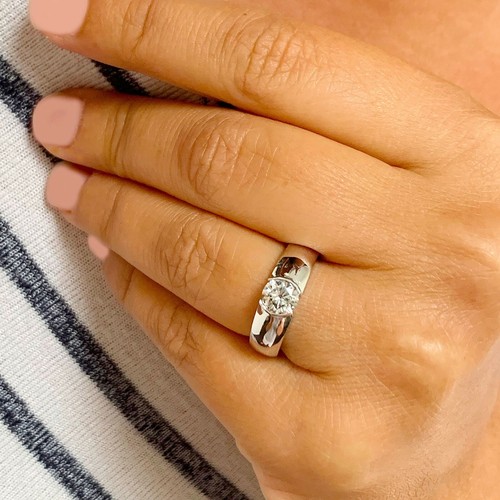 IGI Certified 14k White Gold Round Lab Created Diamond Engagement Ring 0.75ct - Picture 8 of 9