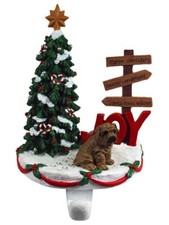 Shar Pei Stocking Holder Hanger Brown