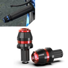 Universal 22mm 7/8" Motorcycle Handlebar Grips Bar End Slider Cap Plugs Red