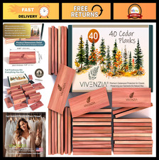 Cedar Blocks for Clothes Storage - 40 Planks, Natural Deodorizer  Freshener