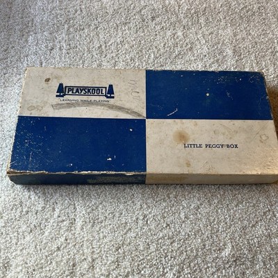 Vintage Playskool Little Peggy Box Wooden Blocks Playset