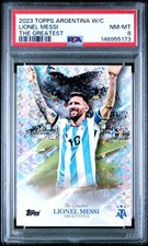 2023 TOPPS ARGENTINA WORLD CHAMPIONS LIONEL MESSI THE GREATEST MINT PSA 8