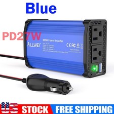 300W Power Inverters for Vehicles DC 12v to 110v AC Car Inverter Converter Blue