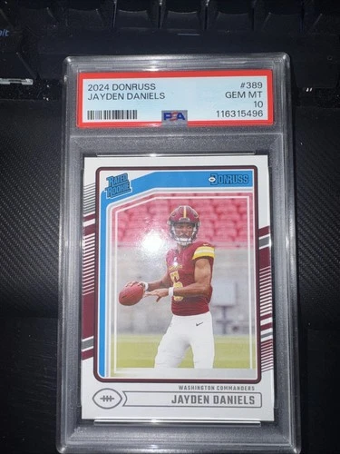 JAYDEN DANIELS 2024 PANINI DONRUSS #389 ROOKIE RC PSA 10