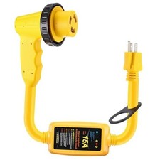 30 Amp to 110 RV Adapter with Surge Protector 5-15P to 33.8 Inch 5-15P/L5-30R